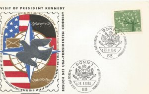 Kennedy Germany visit  Bonn cancel FDC #!