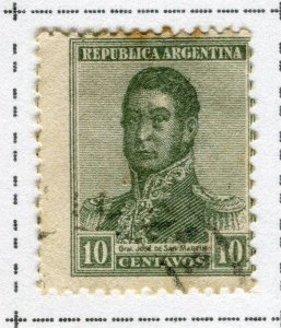 ARGENTINA;  1917 early San Martin issue fine used 10c. value