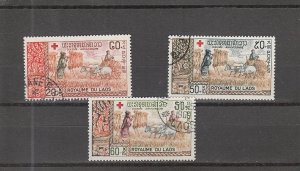 Laos  Scott#  B9-B11  Used  (1967 Laotian Red Cross)