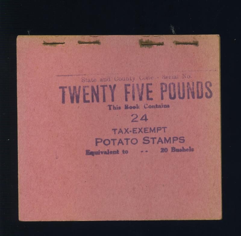 Scott RI17a Potato Tax Intact Booklet Pane of 24 Stamps SCV $5.5K (Stock RI17-3)
