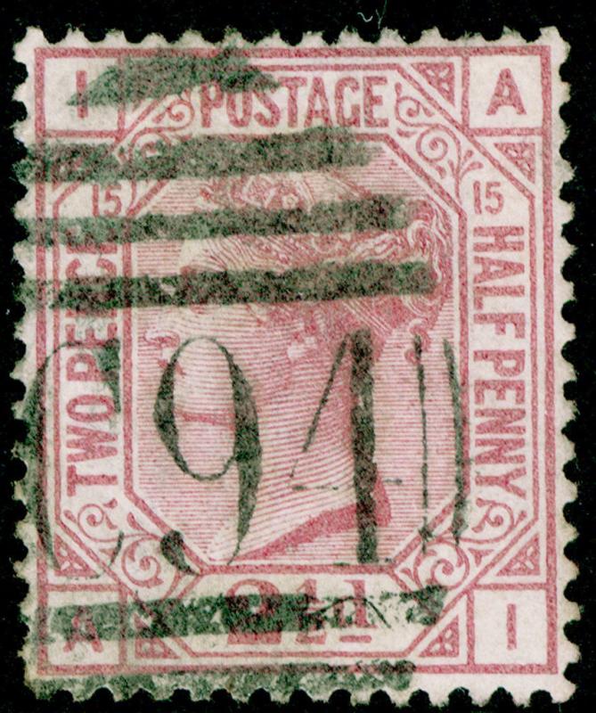 SG141, 2½d rosy mauve PLATE 15, USED. Cat £60. AI 