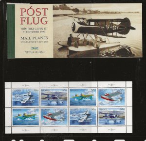 ICELAND Sc 776B NH BOOKLET OF 1993 - AVIATION. Sc$22.50