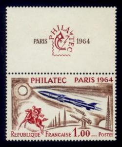 France Sc# 1100 MNH Philatec Paris 1964 (with label)