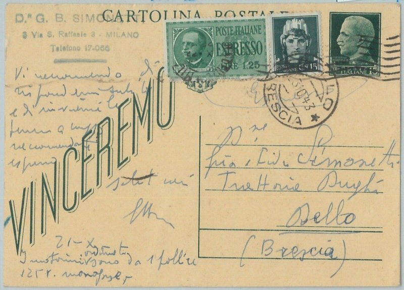 71819 - ITALIA REGNO  storia postale - INTERO POSTALE  spedito ESPRESSO 1943