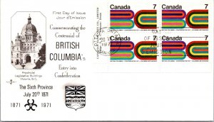Canada 1971 FDC - Centennial British Columbia - Ottawa, Ont - J4010