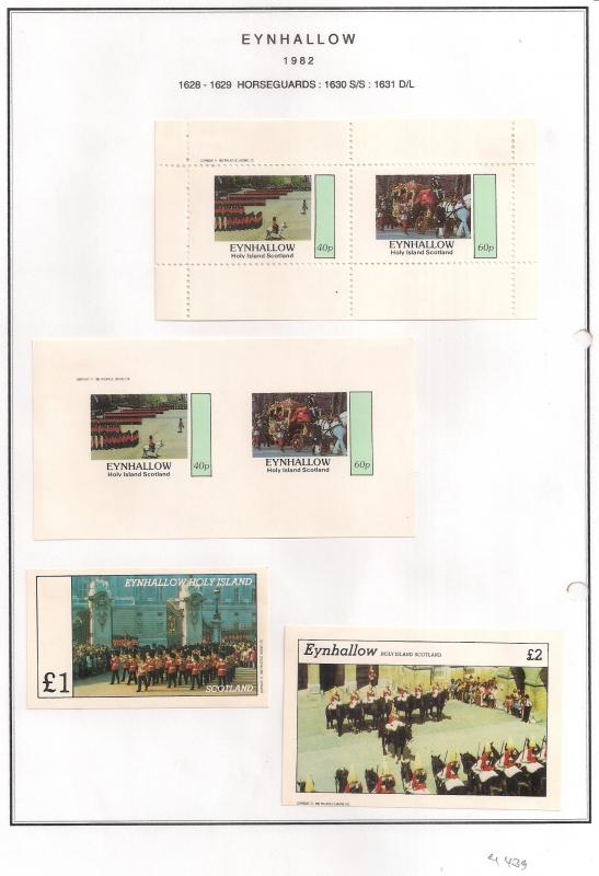 SCOTLAND - EYNHALLOW - 1982 - Horseguards - Perf, Imp 2v, Souv, D/L Sheets - MLH
