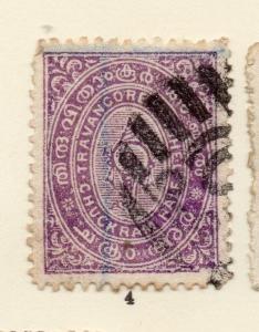 Travancore 1904-20 Early Issue Fine Used 1/2ch. 268190