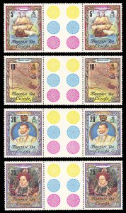 Tristan da Cunha 1980 Scott #278-281 Gutter Pairs Mint Never Hinged