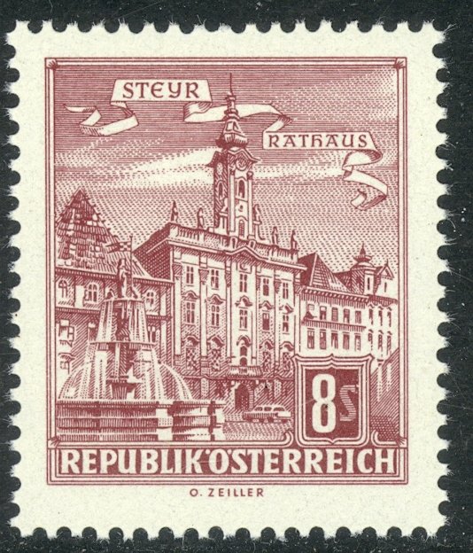 AUSTRIA 1962-70 8s CITY HALL STEYR Issue Sc 701 MNH