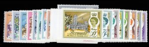 Bermuda #175-191 Cat$40.80, 1962-68 QEII, complete set of 18, many with sheet...