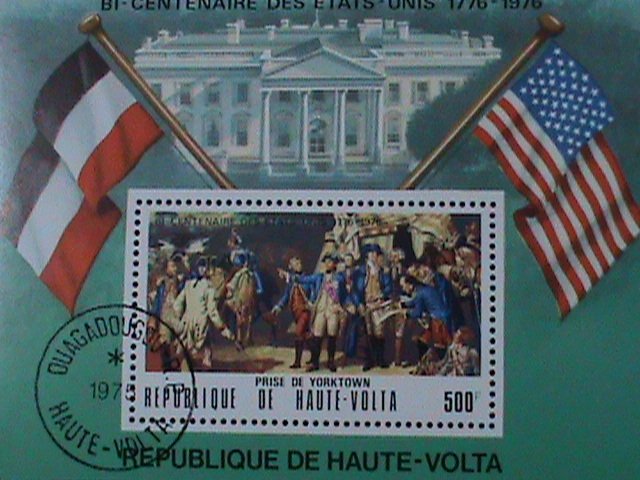 ​UPPER VOLTA-1976-BICENTENARY OF AMERICAN REVOLUTION CTO S/S VF-FANCY CANCEL