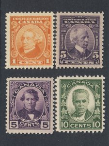 Canada MH VF 1927 CONFEDERATION Stamps #141-1c 144-5c 146-5c 190-10c