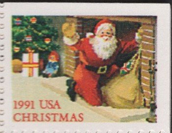 Scott 1991 Christmas Booklet pane of 4 for 2579, 2582a-2585a