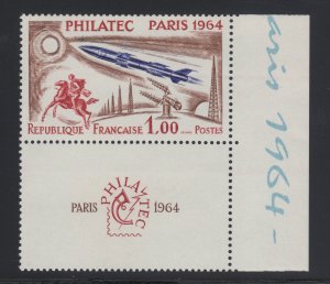France Sc 1100 MNH. 1964 PHILATEC Paris, XF