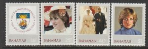 1982 Bahamas - Sc 510-3 - MH VF - 4 single - Princess Diana