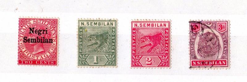 Malaya Negri Sembilan QV 4 Values Mint/VFU X5664