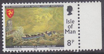 Isle Of Man sc#38 1974 8p Royal Lifeboat Institution MNH