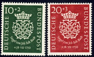 Scott #B314-5 Seal of Johann Bach MNH