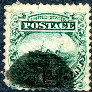 US #117 1869 12c S.S. Adriatic. Used VF.