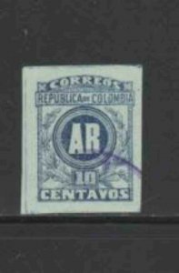 COLOMBIA #H3 1902 10c RECEIPT STAMP F-VF USED d