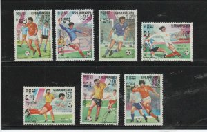 CAMBODIA #645-651  1986  WORLD CUP SOCCER  MEXICO    MINT  VF NH O.G  CTO