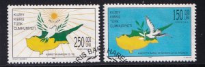 Turkish Republic of Northern Cyprus  #485-486 used  1999 Turkish operation