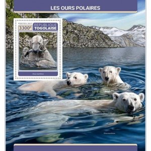 Togo - 2017 Polar Bears on Stamps - Stamp Souvenir Sheet - TG17303b