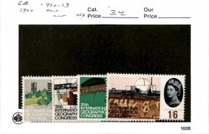 Great Britain, Postage Stamp, #410-413 Mint NH, 1964 Geographical (AC)