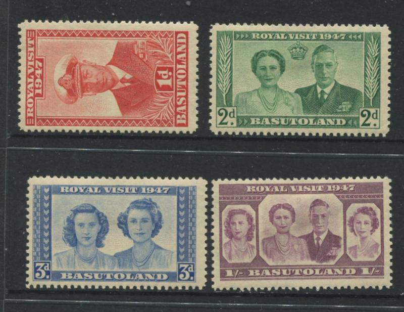 Basutoland- Scott 35-38 - Royal Visit Issue -1947- MLH - Set of 4 Stamps