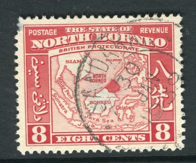 NORTH BORNEO; 1939 pictorial issue fine used 8c. value + Postmark