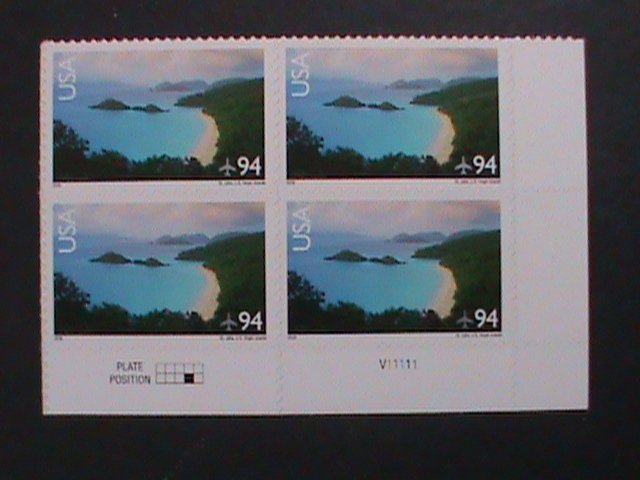 ​UNITED STATES 2008 SC#C144 TRUNK BAY-ST. JOHN, VIRGIN ISLANDS MNH PLATE BLOCK