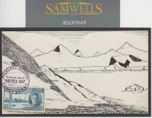 GRAHAM LAND Card 1947 Falkland Islands *Hand-Illustrated* {samwells-covers}MS949