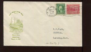 481 Schermack Used on Late Usage Grace Line Seattle 1st Voyage 1933 Cover MG56