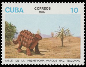 LATIN AMERICA STAMP 1987 SCOTT # 2956. UNUSED. PREHISTORIC ANIMALS