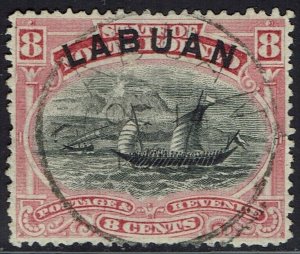 LABUAN 1894 DHOW 8C PERF 14½ - 15 USED