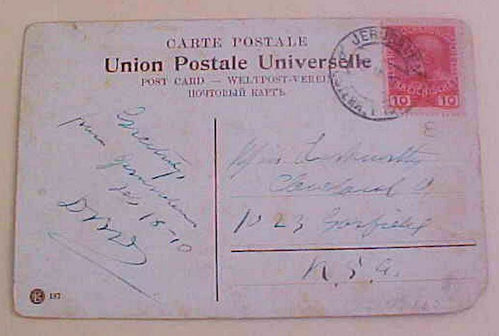 AUSTRIA  PALESTINE COSTUME CARD JERUSALEM 1910 TO USA