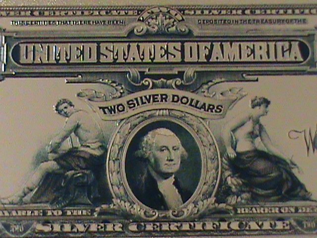 ​UNITED STATES-1899 CAT.#339- 24 KARAT GOLD REPLICA $2 -VF WITH CERTIFICATE