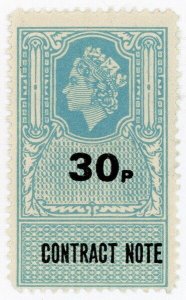 (I.B) Elizabeth II Revenue : Contract Note 30p (1972)