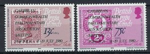 British Virgin Is 389-90 MNH 1980 Overprints (an7877)