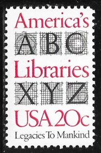 USA 2015: 20c Libraries, single, MNH, F-VF