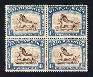 South Africa 1933-48 SG.62 1s brown and chalky blue block of 4 UM cat 110 pounds