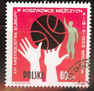 Poland Scott 1161Used CTO basketball stamp