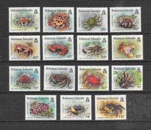 SOLOMON ISLANDS #738-47 CRABS MNH