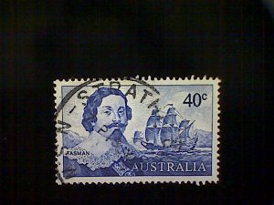 Stamps, Australia, Scott #412, used(o), 1966, Abel Tasman and Ship, 40c