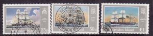 Ascension-Sc#502-4- id8-used  set-Ships-overprinted British for 175 Years-