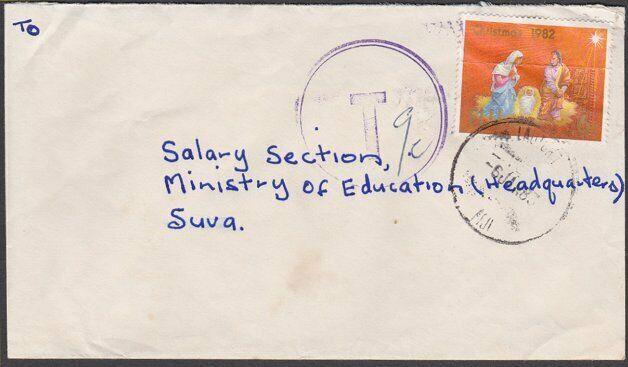 FIJI 1983 local cover Lautoka to Suva - large T in circle tax mark.........54487