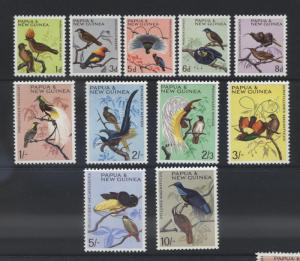 Papua New Guinea- Scott 188-98 - Birds -1964-65 -MNH -Set of 11 Stamps