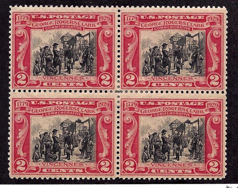 651 Mint,OG,HRs... Block of 4... SCV $2.80