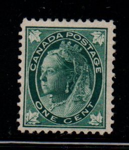 Canada Sc 67 1897 1c blue green Victoria Maple Leaf stamp mint