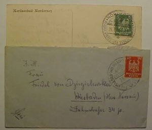 GERMANY HOTEL COVERS NORDERNEY,WILDBAD BOTH 1926